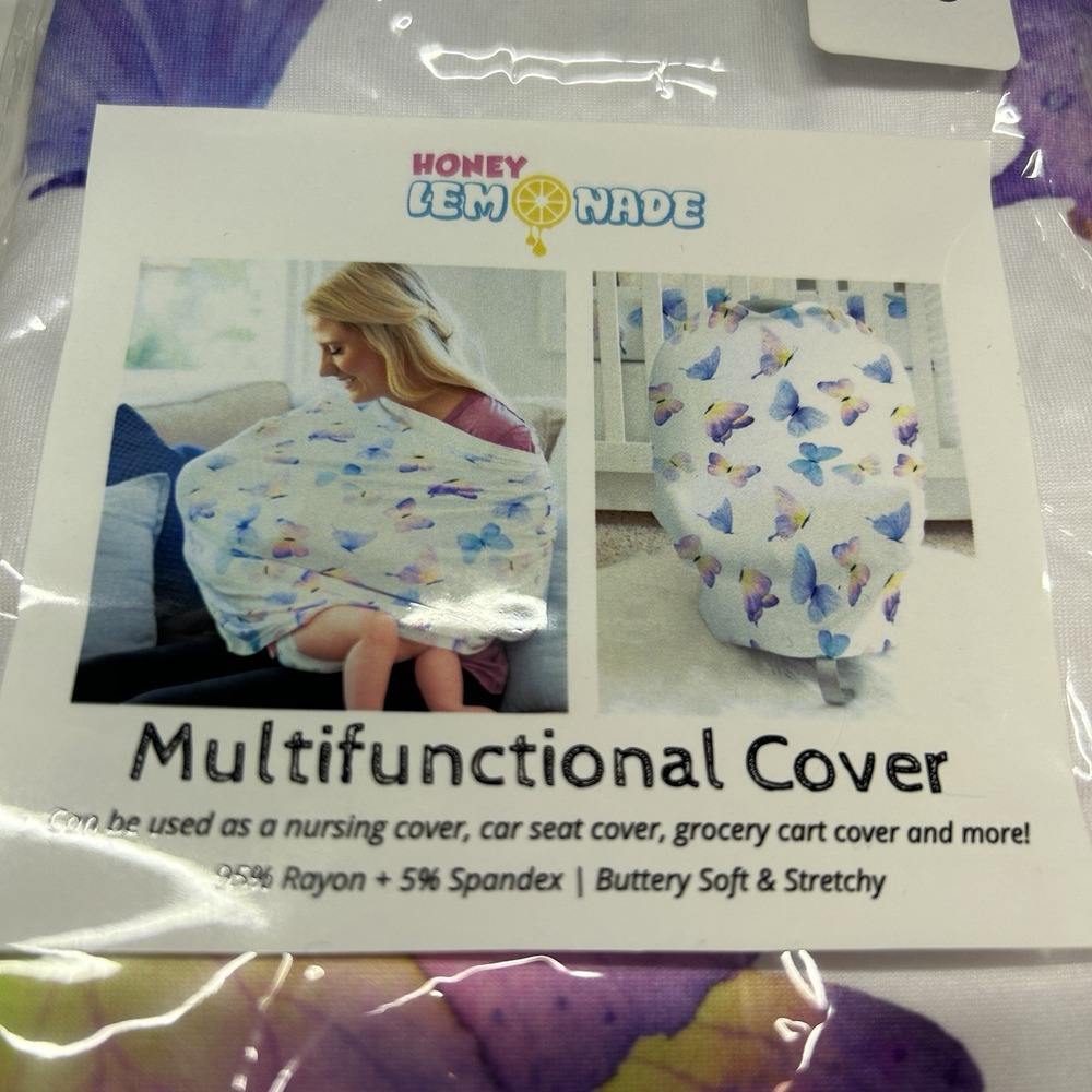 Brand New Car Seat/Nursing/Grocery Cart Cover 🦋 Butterfly Pattern🦋
